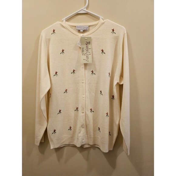 NWT Women's Rachel Lacey Cardigan Sweater Floral Cream/Ivory Size 3 (US L‎ ??) - Picture 1 of 7